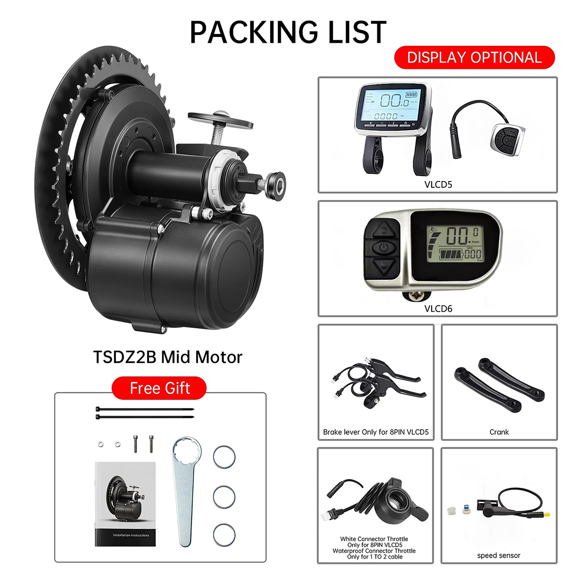 TONGSHENG TSDZ2B 48V 500W 전기 자 - Torque Sensor Mid Drive Motor Kit 리뷰 및 가격