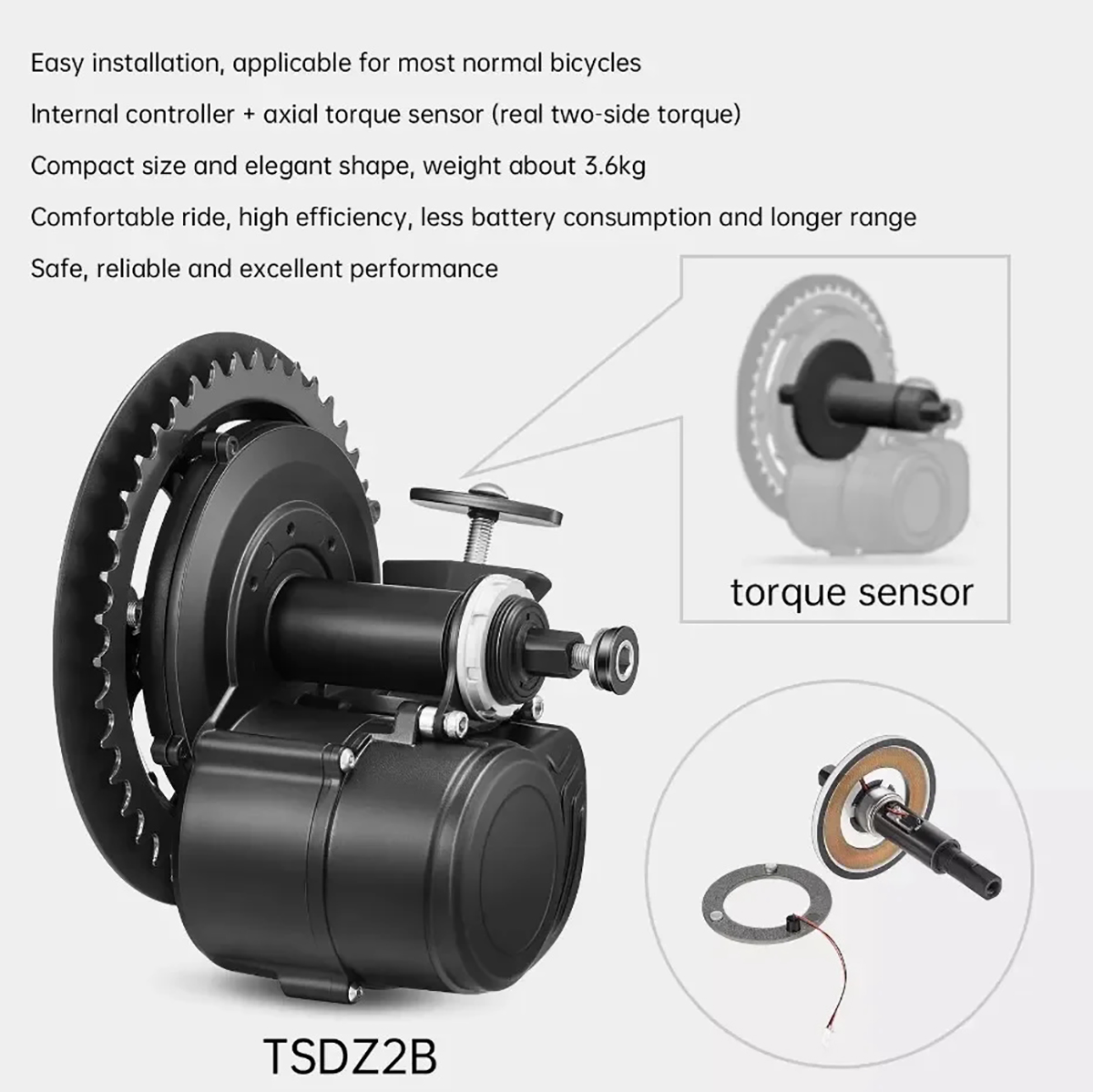 TONGSHENG TSDZ2B 48V 500W 전기 자 - Torque Sensor Mid Drive Motor Kit 리뷰 및 가격